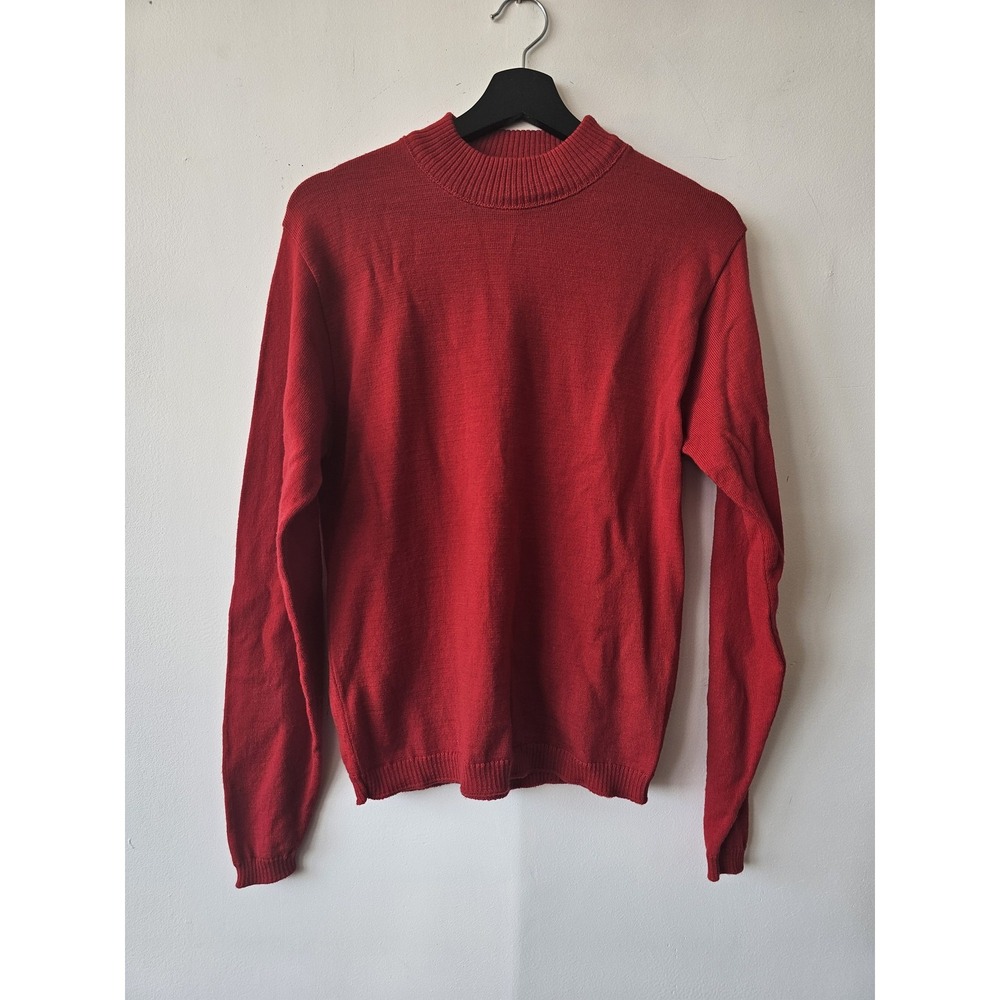 Pendleton Sweater Mens Medium Red 100% Wool Pullover Mock Neck‎ Made USA Classic